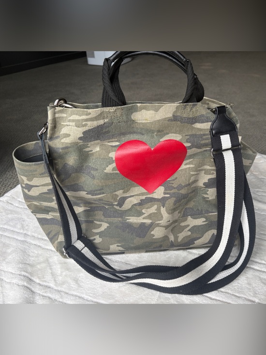 Koala kanvas Handbags - Koala Kanvas- Camouflage Canvas Tote with Red Heart Accent